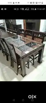 Brand new luxurys style 6 setar daining table with glass