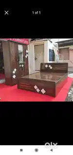 RS 5999/- 6*5 DOUBLE BED, RS 6999/- THREE 3️⃣DOOR WORDROBE 48*75*17
