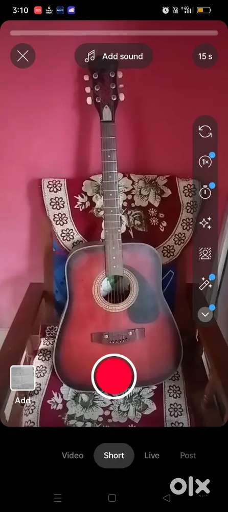 Hobner Red Acoustic Guitar