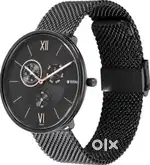 Titan Men's Slimline Multifunction Watch with Elegant Weave Strap