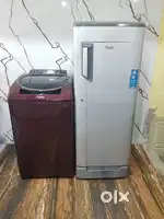 Whirlpool single door refrigerator & whirlpool topload washing machine