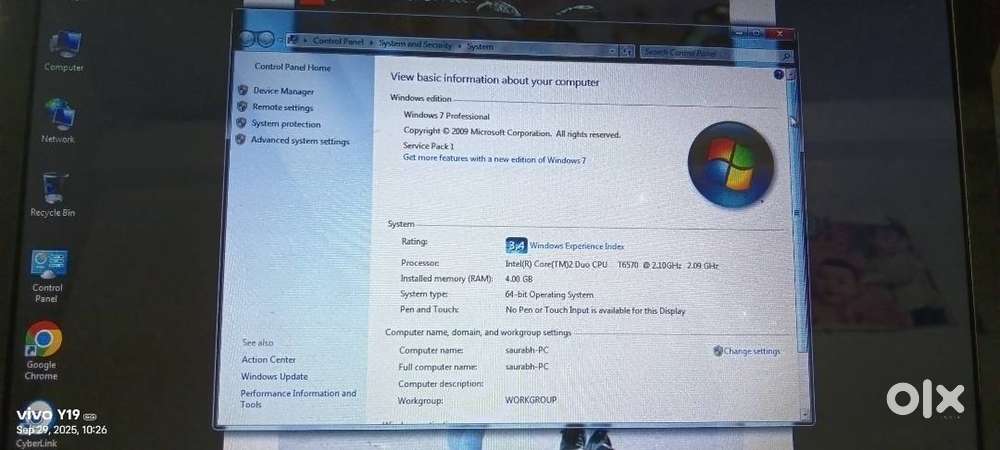 Dell Vostro 1015 15 Laptop Core 2 Duo T6570 4gb Ram  256 ssd