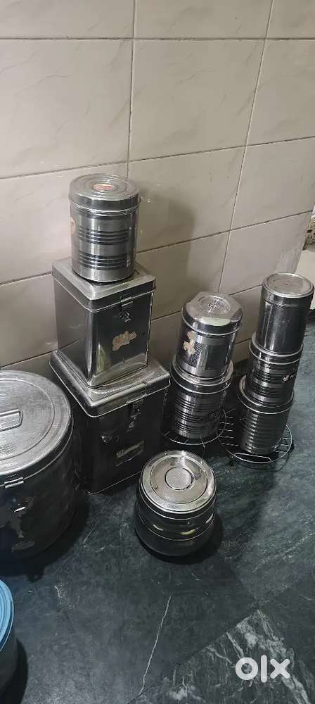 11 Kitchen steel storage box with two stand and free 7 plastic  box