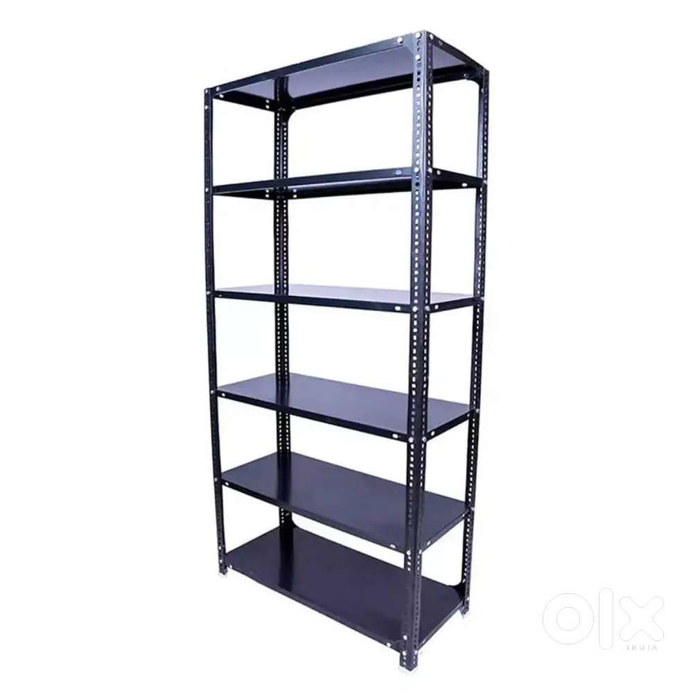 Second hand Sturdy 7ft Black Slotted Angle Rack