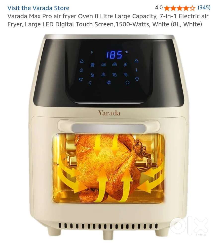 Varada Max Pro 8L Air Fryer Oven (8-in-1, Rotisserie)