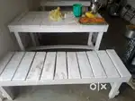 Tablet bench pathar wali lakdi ki bench