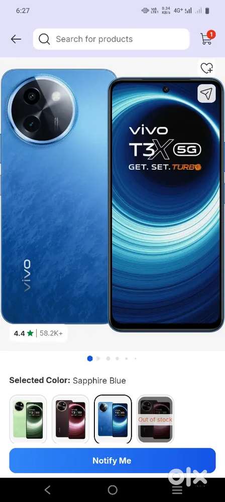 Vivo t3x 6 gb 128gb