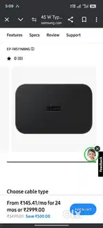 SUMSUNG 45W ORGINAL CHARGER