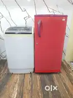 Lg single door refrigerator and automatic washing machine.