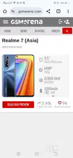 Realme RMX2151 8/ 128 GB good condition mobile