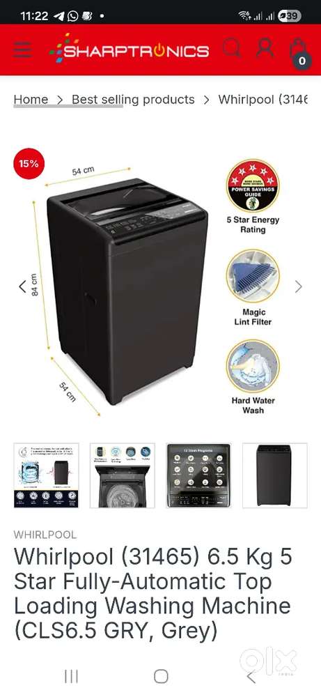 BRAND NEW UNUSED 6.5/7.5kg WASHING MACHINE