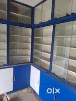 Large wooden & glass showcase for commercial use