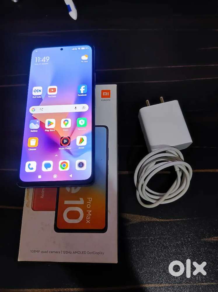 REDMI NOTE 10 PRO {MAX - 108 MP CAMERA} BILL, BOX ORIGINAL 33W CHARGER