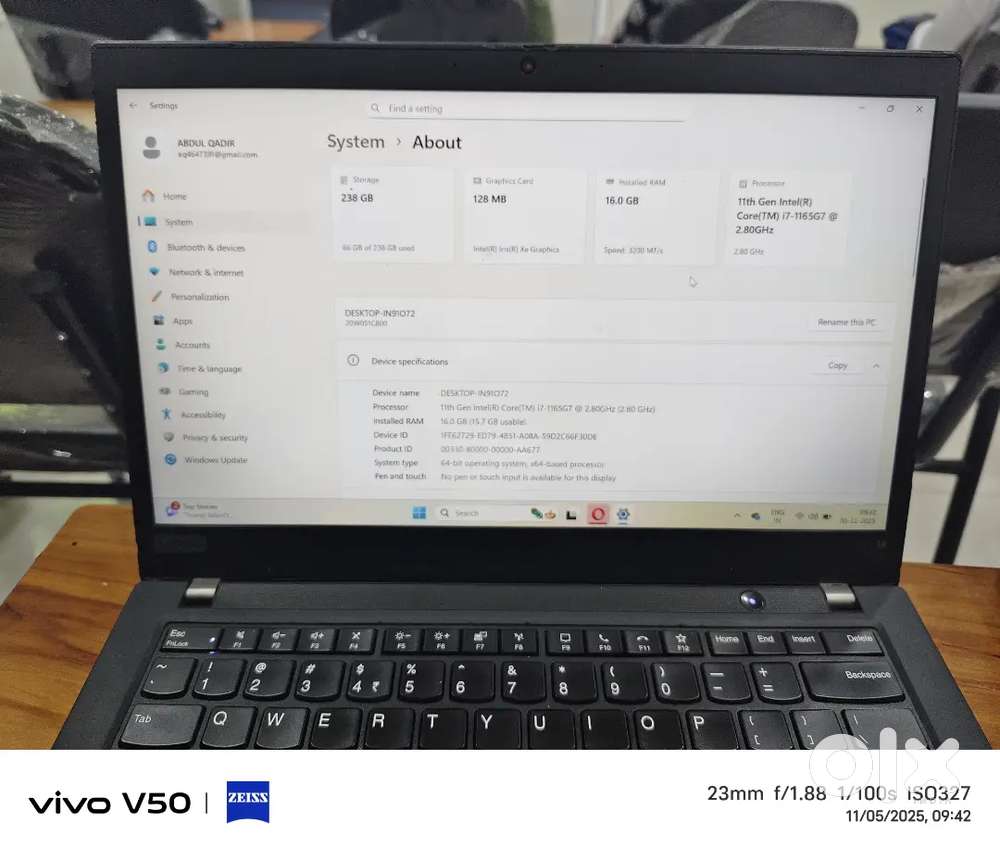 ThinkPad  best condition i711th gen 16RAM 256ROM