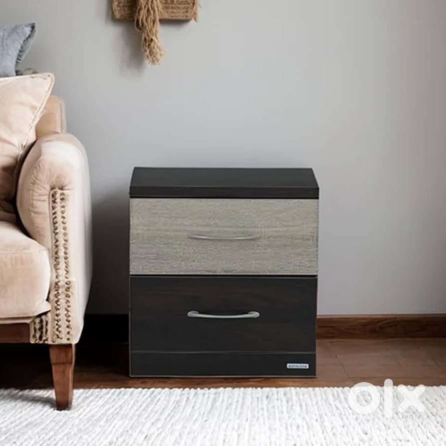Side Table ( Brown & White)