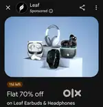 New Leaf earbuds and headphones Flat 70% off coupon