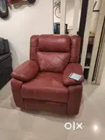 Red colour fabir single recliner chair