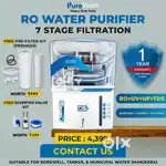 New 7 Stages RO Water Purifier Filter, 1 Year Warranty, RO+UV+UF+TDS