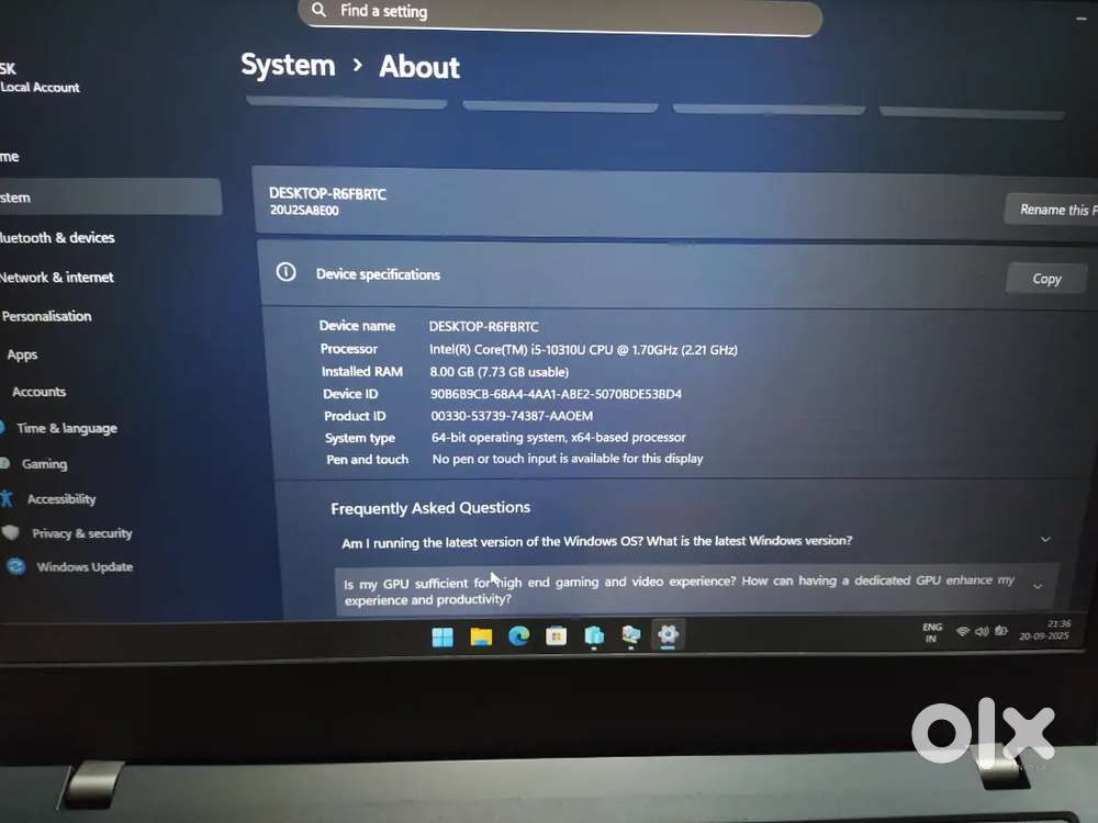 Lenovo ThinkPad L14 i5 10th generation