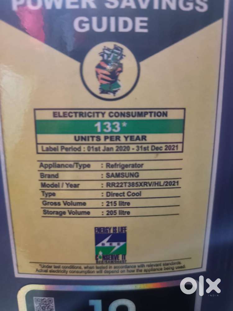 Fridge of Samsung make, 4 star and VFD compressor, 2021 model.