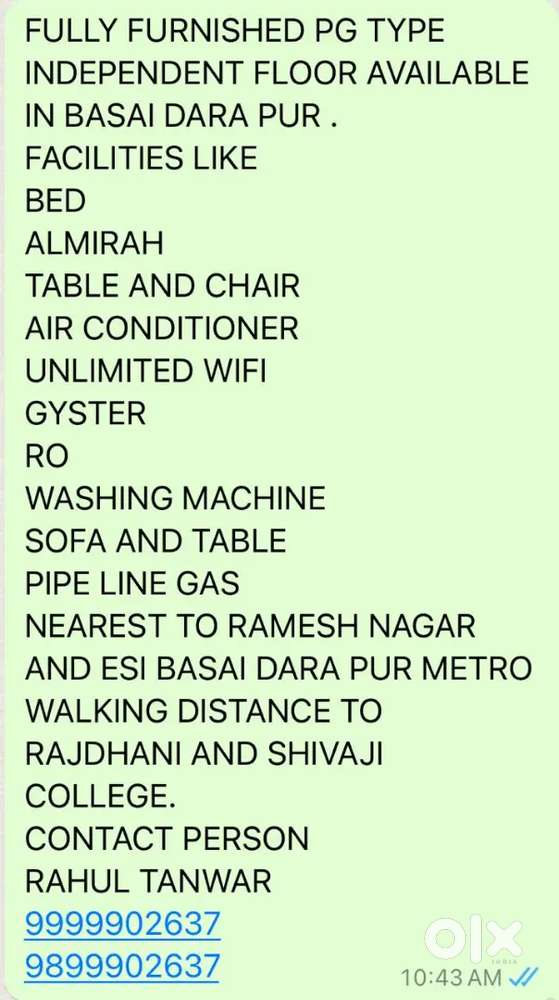 PG beds availble for boys and girls only UPSC and RAJDHANI students