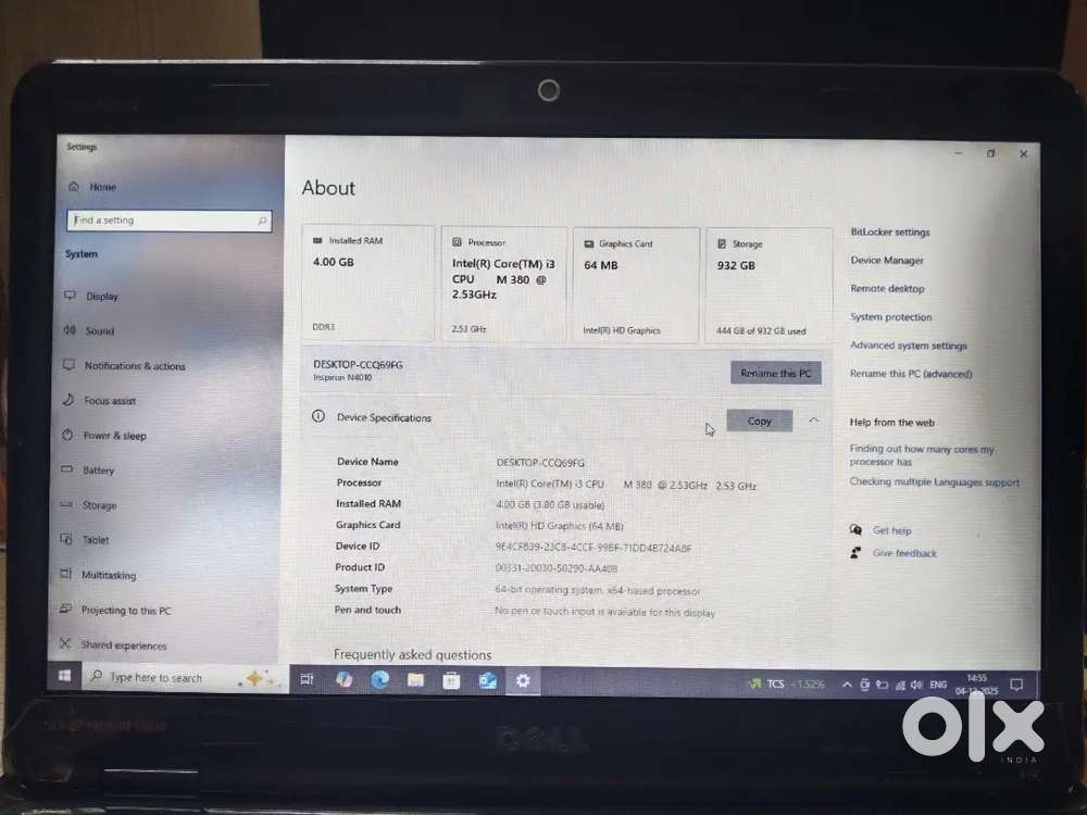 Dell Laptop with 1 TB Rom
