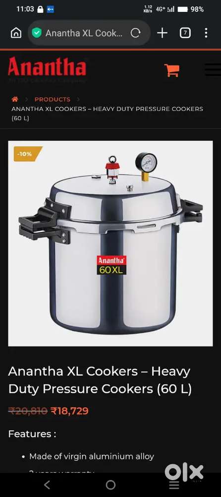 Heavy duty pressure cooker
