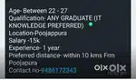 REQUIREMENT MALE STAFF FOR IT FIRM IN POOJAPPURA