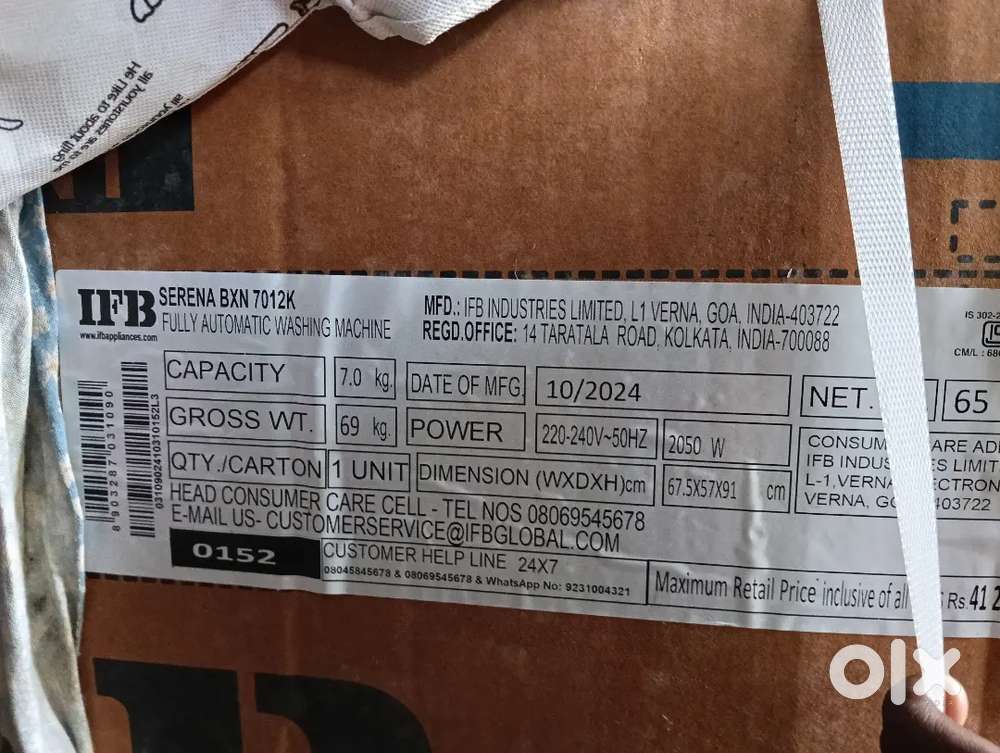 Washing michine for sale Box pease