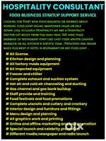 Food business startup support service chef cook waiter manager provide