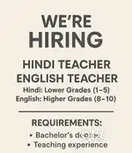 Wanted Hindi and English Teacher