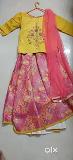 Pink and yellow lehanga for sale