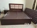 Queen Size Bed with Box & Center Table in Perfect Condition