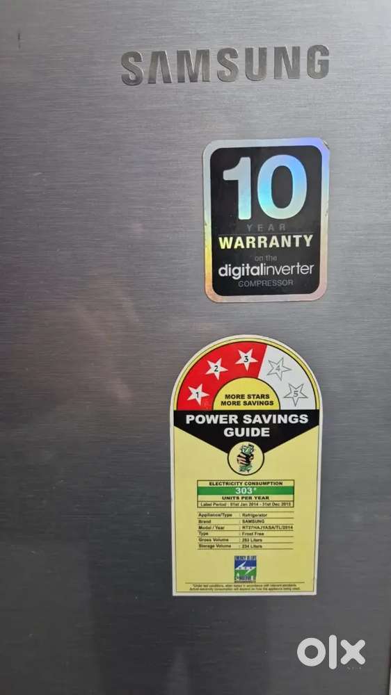 Samsung Double Door Refrigerator - 3 star rating