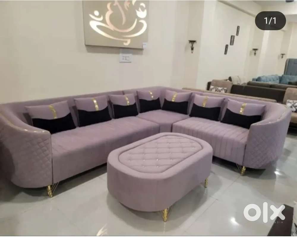 L shape sofa trending model in emi available Aliyar Arham factory