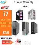 Keyboard Mouse  Ram - 8gb DDR3  500GB Hard disk  Power Cable  All Bas