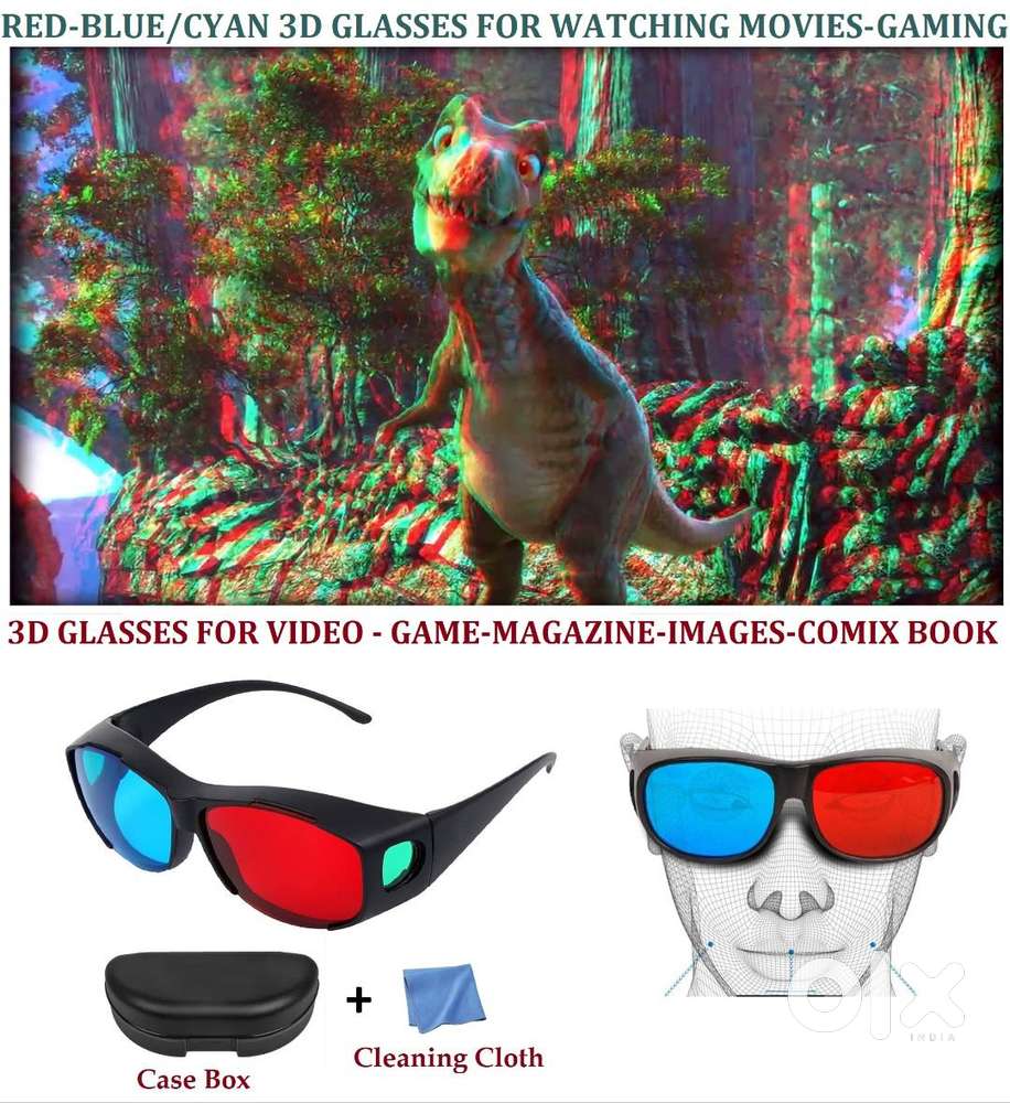 PLASTIC FRAMED BEST QUALITY RED BLUE 3D GLASSES FOR VIDEO-MAGAZINE