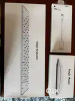Apple keyboard, mouse and adapter