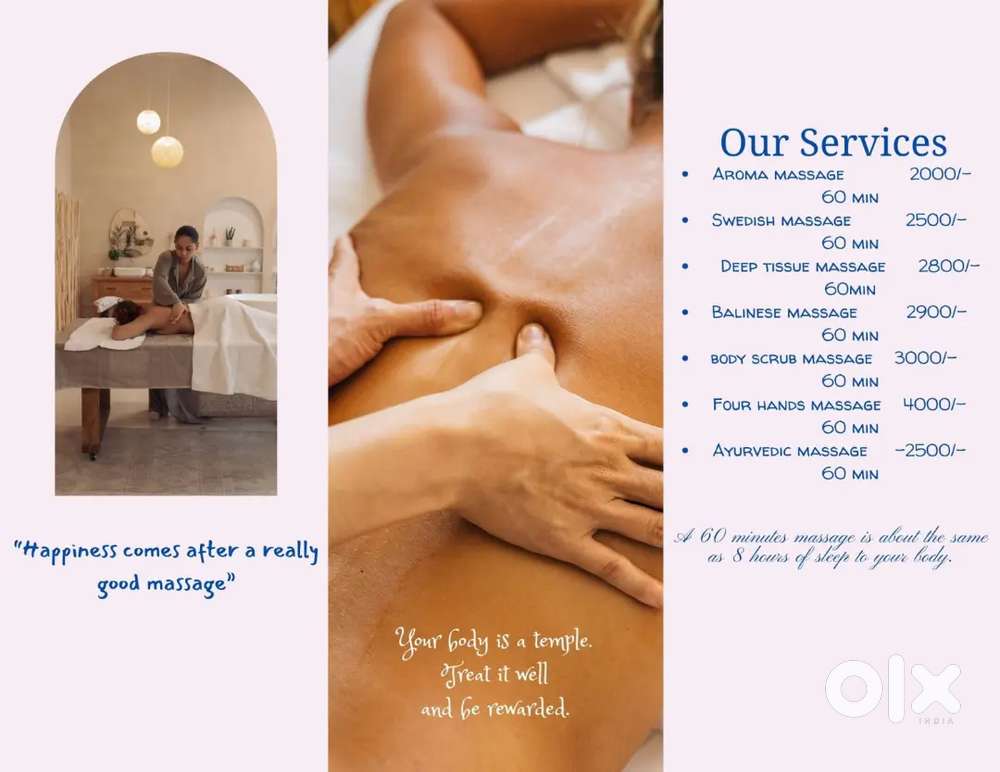 Urgently Wanted spa therapist in thrissur food acomedation available