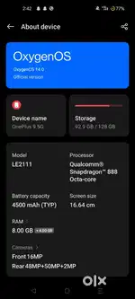 Oneplus 9 (8/128) Arctic Sky, 3 months used