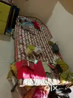 Metal bed with matress
