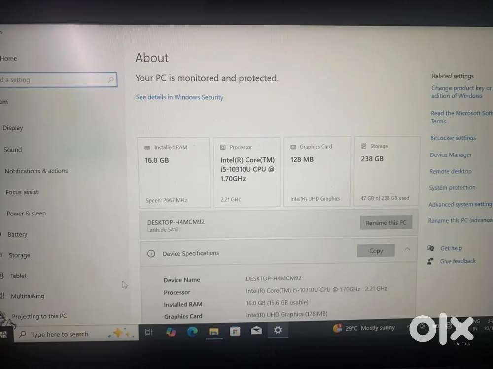 Dell latitude E5410 Dell 5410 
Core i5 10th gen
16gb ram 256gb SSD
Tou