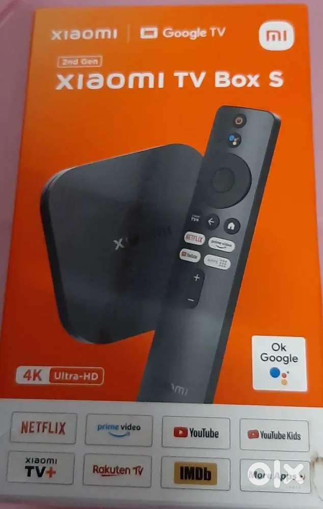 Mi 4k box,Remax soundbar,cables and remote