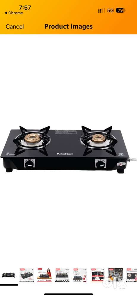 Gas stove with cylinder and utensils, other kitchen boxes and items
