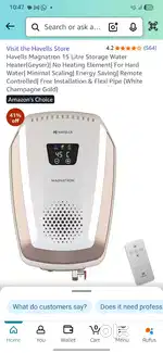 2 Havells Magnatron 15 Litre Storage Geyser For Hard Water