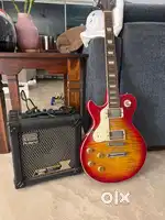 Left handed guitar and amplifier