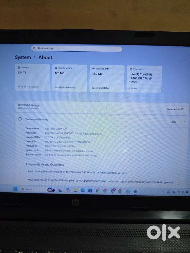 HP Laptop i3 10th Gen Good Condition