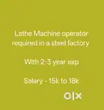 Lathe machine operator required