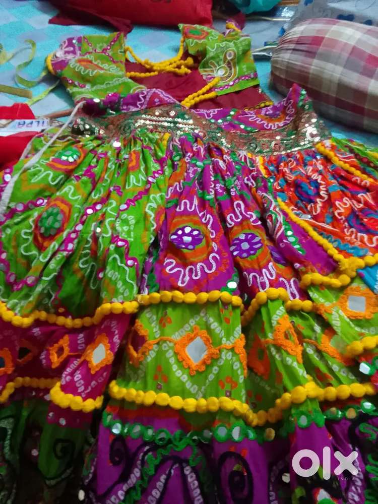 One lehenga available on rent for garba purpose