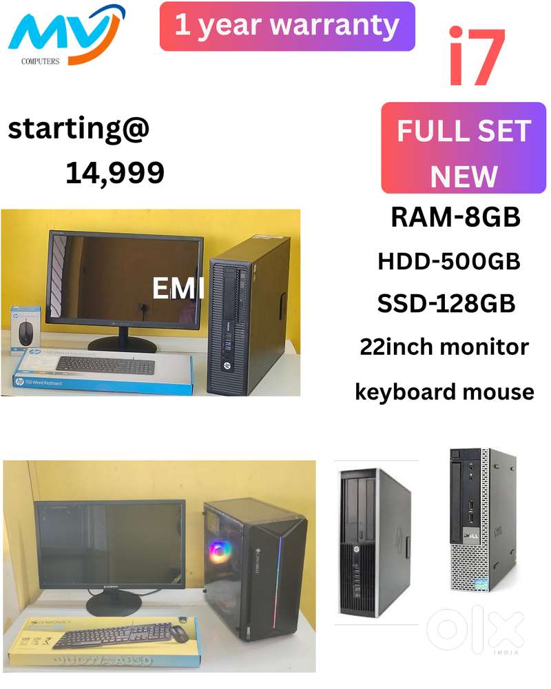 CPU - i7 Process  Graphics  Keyboard Mouse  Ram - 8GB DDR3